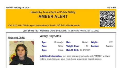 Amber Alert Issued For 12 Year Old Abducted Texas Girl Believed To Be In Grave Danger Kvia