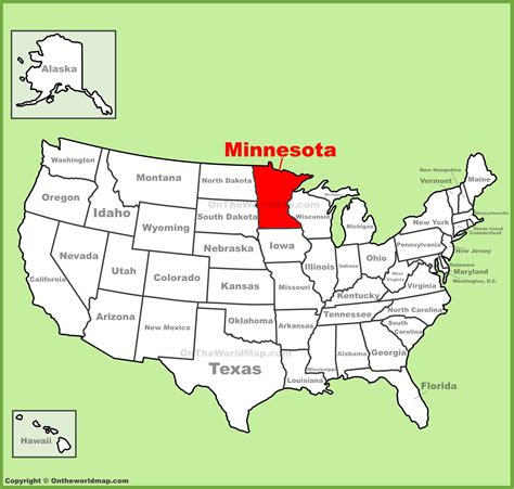 Minnesota Location On The Us Map