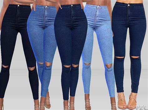 Olivia Ripped Knee High Waist Skinny Leg Jeans By Pinkzombiecupcakes At