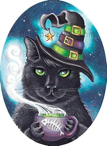 Stay tooned for more free drawing lessons by: Amazon.com: Witch Cat Art Print Black Cat Halloween Art ...