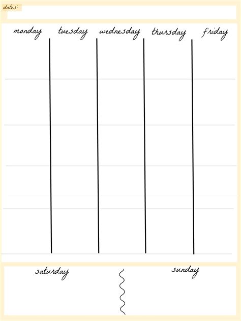 5 Day Template Calendar Blank Example Calendar Printable