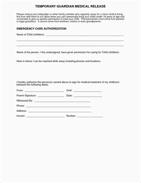 Printable Medical Consent Form Adult