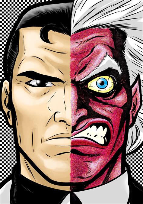 Two Face By Terry Huddleston Comic Face Two Faces Comic Character