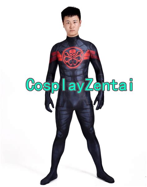 Captain America Hydra Cosplay Halloween Costume Spandex Zentai Suit In