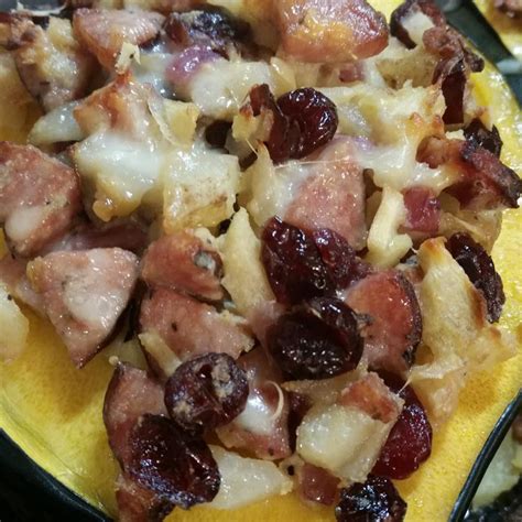 Acorn Squash Stuffed With Apple Cranberry And Sausage Recipe