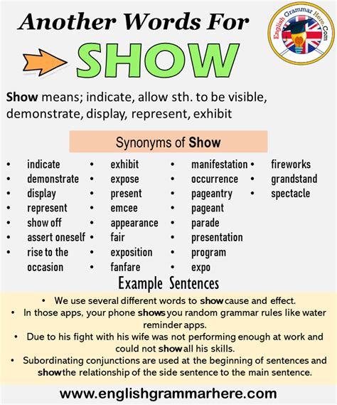 Another Word For Show What Is Another Synonym Word For Show Every