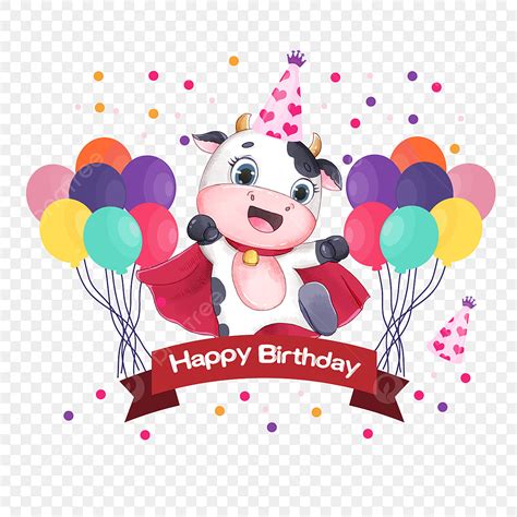 Animal Birthday Party Vector Design Images Cow Animal Birthday Party