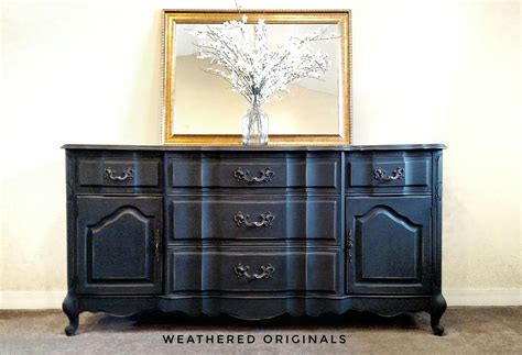 Buffet Painted With Chalk Paint By Annie Sloan Graphite And Black Wax