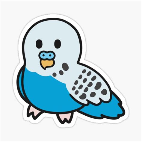 Cute Blue Budgie Sticker By Biscuitsnack Redbubble