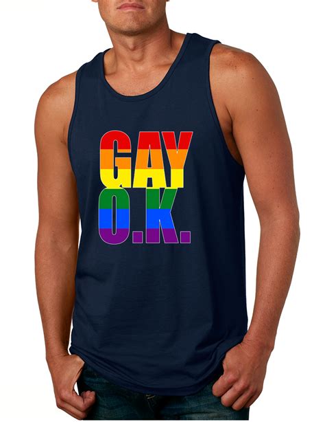 Men S Tank Top Gay OK Rainbow Pride Colors Support Love Shirts
