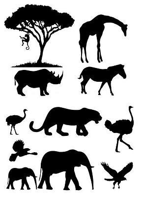 Download African Animal Silhouette Jungle Theme Cake Decor | eBay
