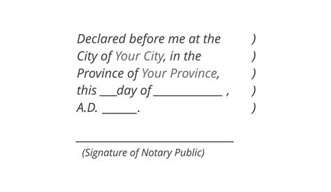 Notary acknowledgment canadian notary block example. Notary Public Affidavit premium pre-inked stamp