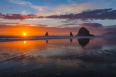 Sunset At Haystack Rock In Cannon Beach Oregon Smithsonian Photo