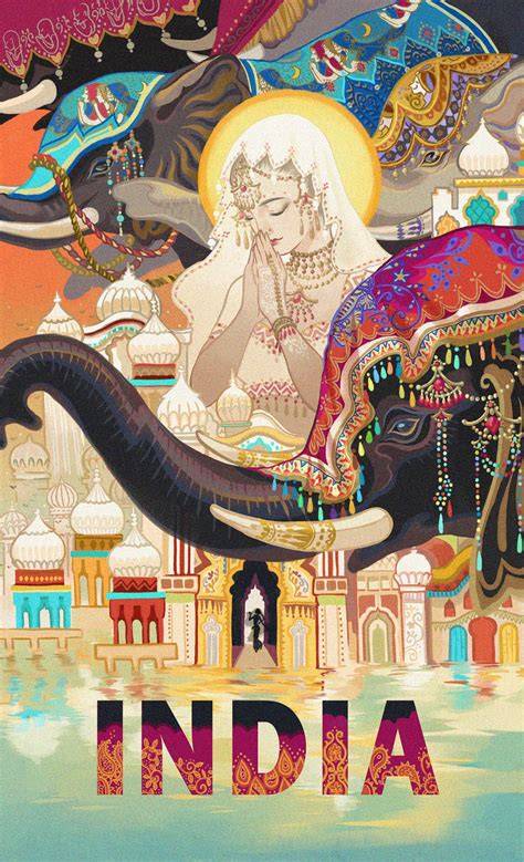 A Collection Of Beautiful Illustrations By Kuri Huang India Poster