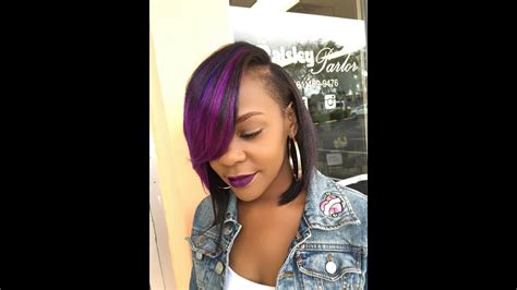 How To Do A Quick Weave Bob With A Deep Side Part Youtube