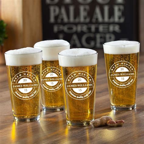 Brew Master Pint Set Personalized Personalized Pint Glasses Beer