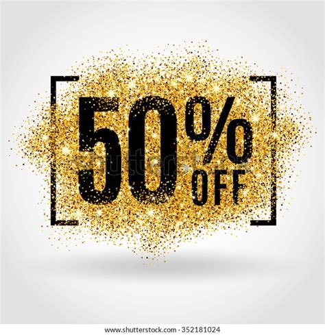 Gold Sale 50 Percent Golden Sale Stock Vector Royalty Free 352181024