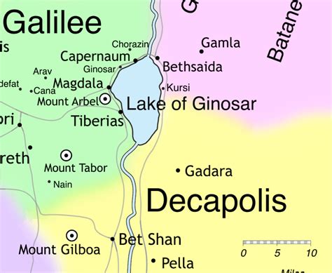 Sea Of Galilee Bible Map