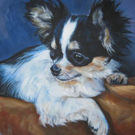 Chihuahua Dog Art Portrait Canvas Print Of La Shepard Painting 12x12
