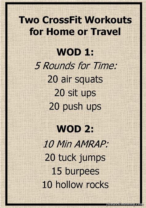 Thursday Tidbits Crossfit Two Workouts For Home Or Travel