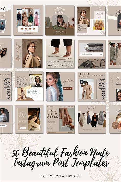 50 Neutral Fashion Instagram Post Template For Business Etsy In 2022