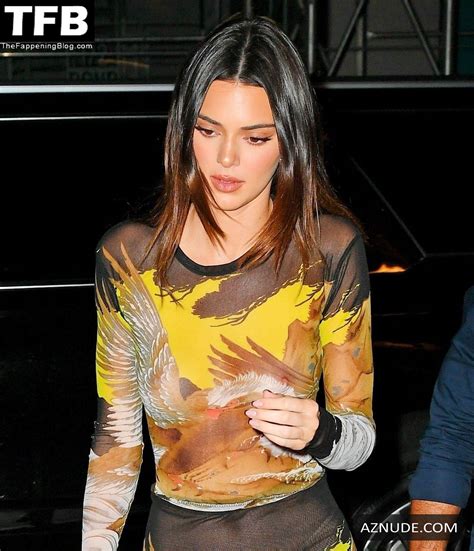 Kendall Jenner Sexy Seen Braless In A See Through Dress As She Arrives