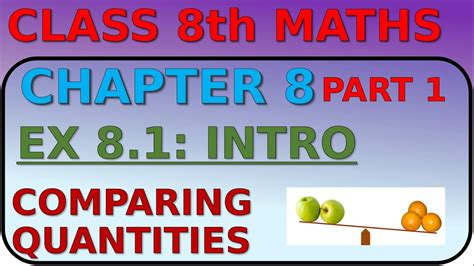 Comparing Quantities Chapter 8 Ex 81 Introduction Class 8th Mathematics Youtube