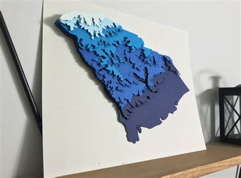 South Carolina Handmade 3d Map Topographic State Map Etsy