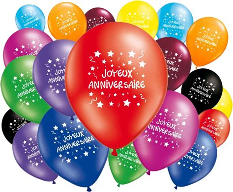 Lot De 20 Ballons Joyeux Anniversaire Amazonfr Cuisine And Maison