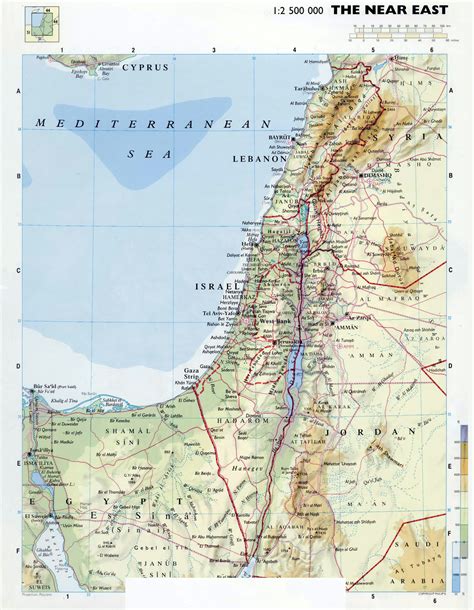 Large Detailed Physical Map Of Israel Israel Asia Mapsland Maps
