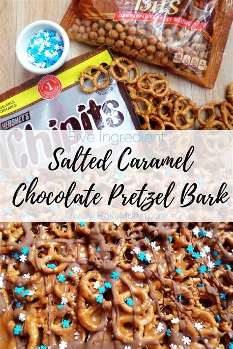 Salted Caramel Chocolate Pretzel Bark Recipe Holly Muffin