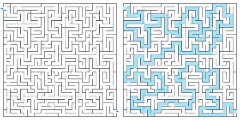 Labirinto Labirinto Com Ilustração Do Vetor Da Solução Labirinto