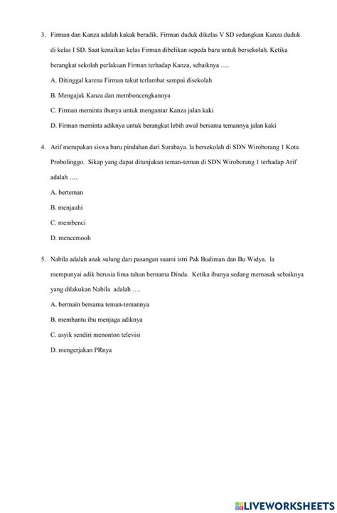 Lkpd Kelas 6 Pkn Nilai Nilai Pancasila Worksheet Live Worksheets