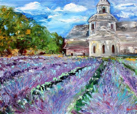 Original Provence Lavender Painting On Canvas Impressionism