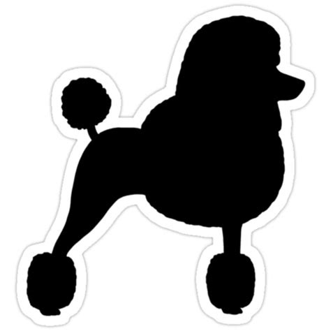 Standard Poodle Silhouette Black With Fancy Haircut Stickers By