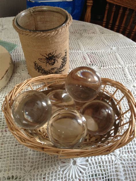 Large Glass Spheres Balls Decorative Clear Set Of Five Heavy Etsy