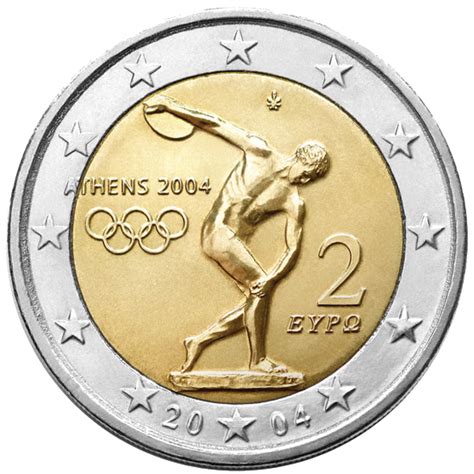 2 Euro Commemorative Coin Greece 2004 Olympic Games Athens Romaco