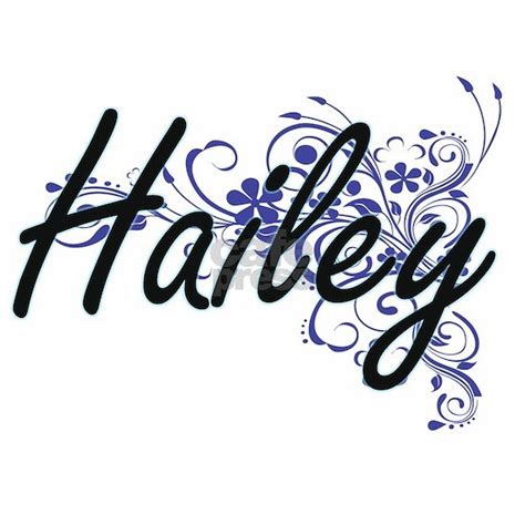 Hailey Artistic Name Design With Flowers Mousepad By Tshirts Plus