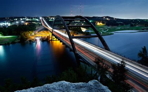 532977 City Urban Austin Texas 360 Bridge Long Exposure Bridge River
