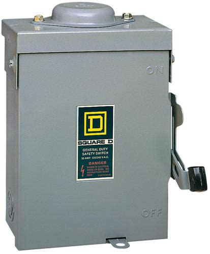 Power needs to be run to each surface mount power outlet box individually. Square D™ QO™ 30-Amp 240V Fusible Safety Switch at Menards®