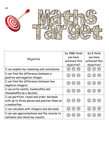 Target Setting Sheet For Students By Fm1981 Teaching Resources Tes
