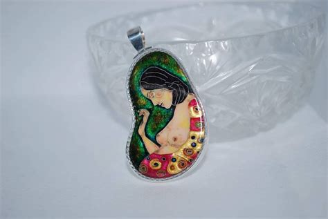 Gustav Klimt Pregnant Woman Cloisonné Enamel Pendant Etsy