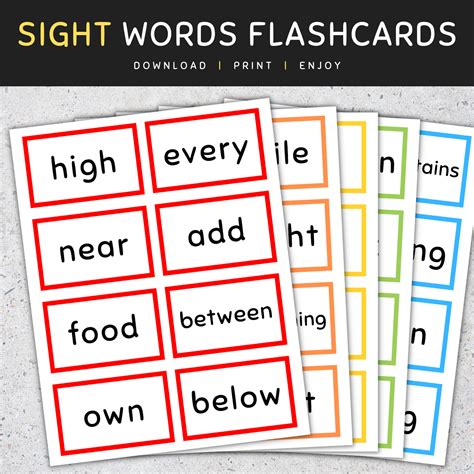 Fry Sight Words Flash Cards Frys Third 100 Sight Words 201 300