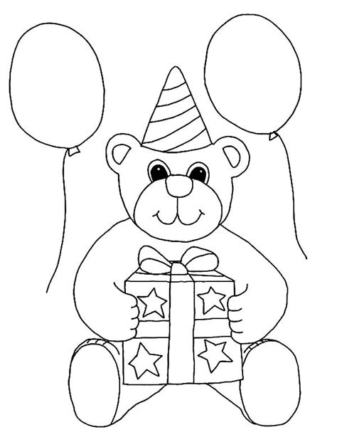 Teddy balloon colouring drawing that's just been added to the site, a simple one great for younger children, featuring a cute chubby teddy holding four large balloons. Balloons And Teddy Bear Coloring Pages : Best Place to Color