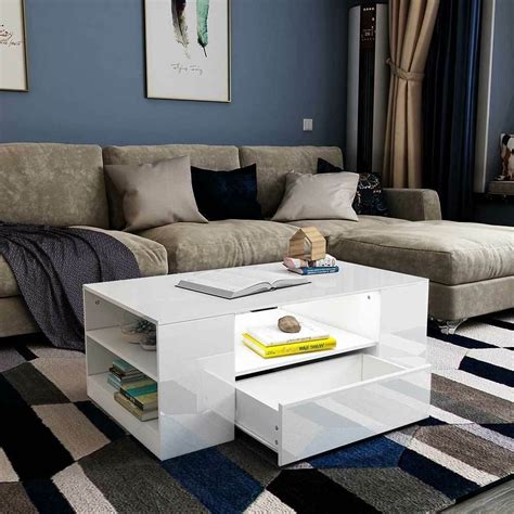 Rating 4.700061 out of 5. Details about Living Room White Table High Gloss Rectangle ...