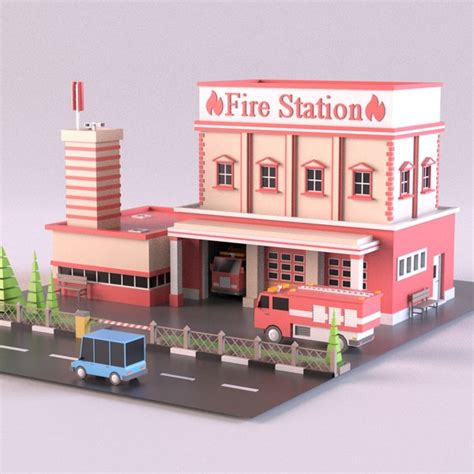 3d Fire Station Models Turbosquid