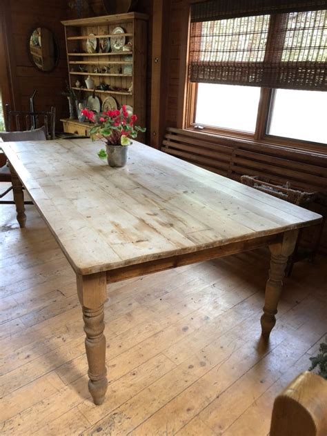 Vintage English Pine Farmhouse Table 4x8 Seats 8x10 In Malibu Go