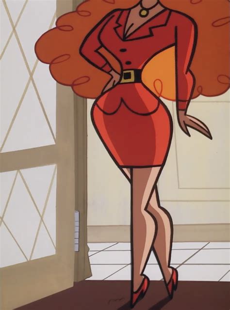 An Animated Woman In A Red Dress And Hat With Her Hands On Her Hips