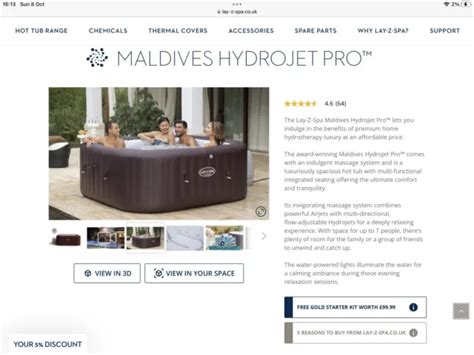 Lay Z Spa Maldives Hydrojet Pro Hot Tub Picclick Uk