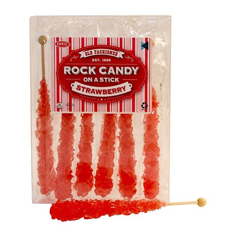Rock Candy Swizzle Sticks 6 Sticks Red Strawberry Ebay
